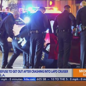 Officer hospitalized in crash with noncompliant driver: LAPD 