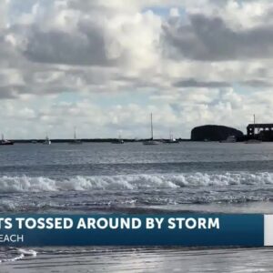 Dangerous winds and high surfs leave wrecked boats on beach at Port San Luis