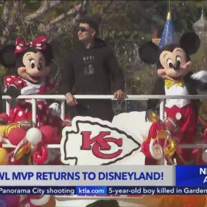 Patrick Mahomes visits Disneyland after winning Super Bowl LVIII