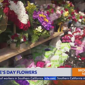 Lovers descend upon California Flower Mall for last-minute Valentine’s Day gifts 