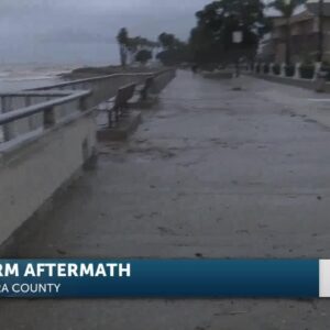 Storm causes tree fall and flooding and scatters debris along Ventura