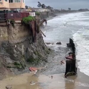 Storm damage impacts cliff and roads in Isla Vista