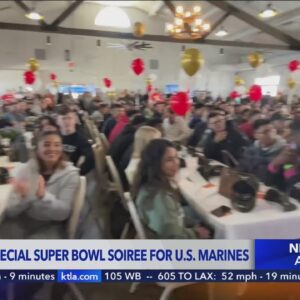 Super Bowl party held for U.S. Marines