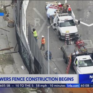 Tagged Towers fence construction begins in downtown Los Angeles