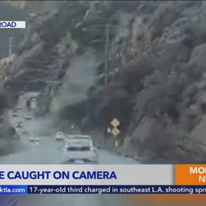 Tesla captures landslide that shut down Malibu Canyon Road