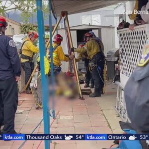 Woman rescued after falling 25 feet into septic tank in Fontana