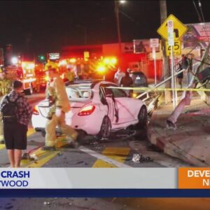 1 hospitalized after high-speed crash in North Hollywood