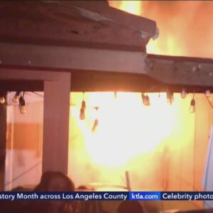 1 hospitalized following massive mobile home fire  