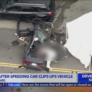 2 dead after speeding driver clips UPS vehicle