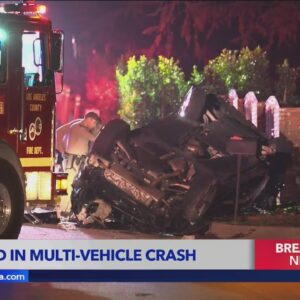 2 killed when vehicle overturns, catches fire in Altadena
