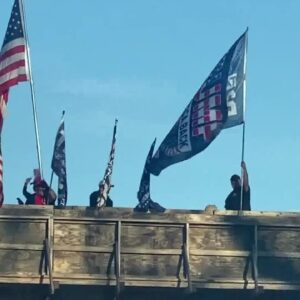 “805 Patriots” host overpass rally on eve of Super Tuesday