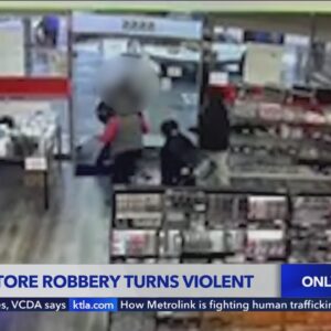 Beauty store robbery turns violent