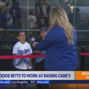 Dodgers fans line up at Raising Canes to meet Mookie Betts