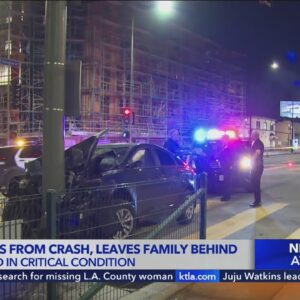 Father runs from crash, leaves family behind