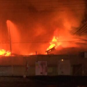 Major fire extinguished at former Sunkist packaging plant in Oxnard Wednesday