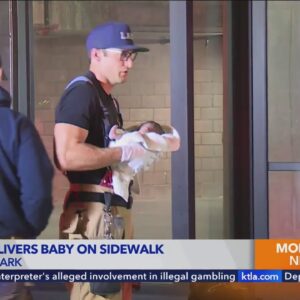 Mother delivers baby on Los Angeles sidewalk