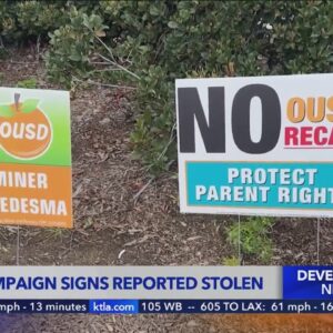 O.C. school board battle prompts allegations of sign theft