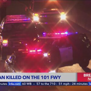 Pedestrian killed on 101 Freeway in Hollywood