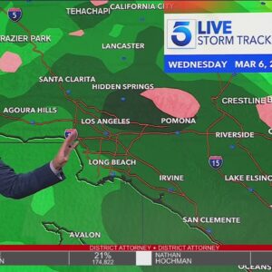 Rain, snow on tap for Southern California