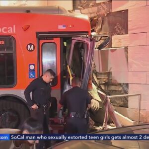 Transient hijacks Metro bus, crashes into Ritz-Carlton in Los Angeles
