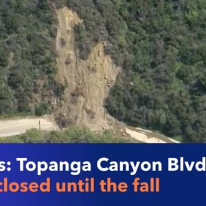 A month later, Topanga Canyon Blvd. is still covered by a landslide