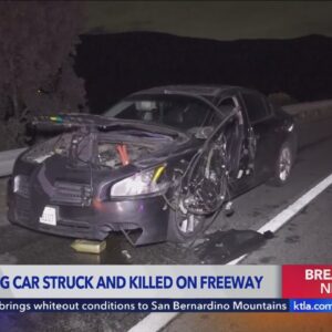 Motorist killed fixing vehicle on Southern California freeway