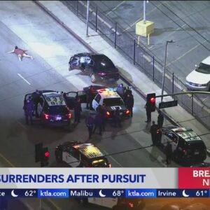 Pursuit suspect surrenders after high-speed chase