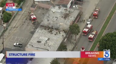 Strip mall fire draws large response from firefighters in L.A. County