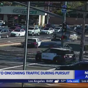 SUV flips into oncoming traffic during pursuit