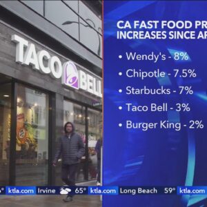 Report: Some, but not all fast food chains have raised prices since California's minimum wage law to