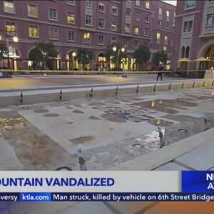 USC Fubon Fountain vandalized