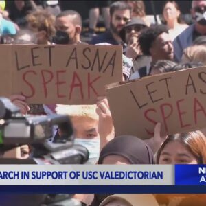 USC students march in support of valedictorian
