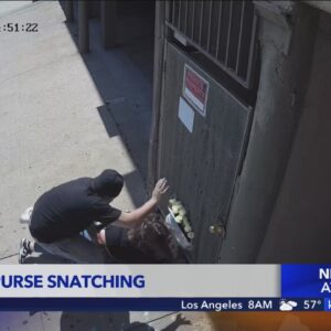 Violent purse snatching caught on surveillance cameras