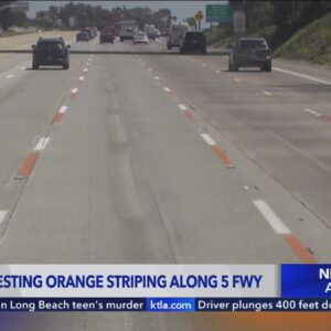 What are those orange and white lines on the 5 Freeway?