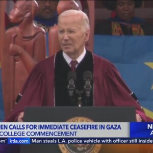 President Joe Biden calls for immediate ceasefire in Gaza during commencement speech