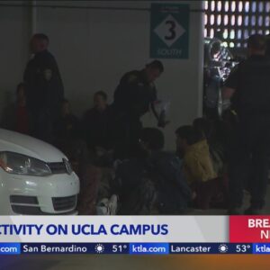 Dozens of people detained inside parking structure on UCLA campus