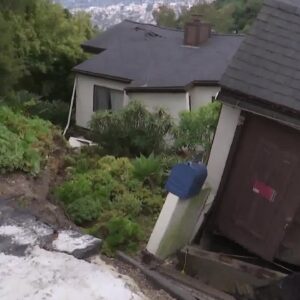 Recent landslide leads to lane closure along Las Alturas Road by red-tagged home