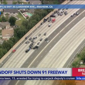 Hourslong standoff closes the 91 Freeway in Orange County