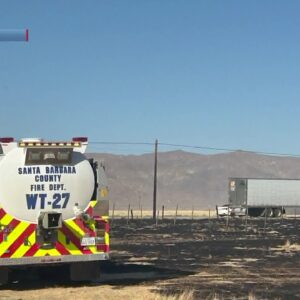 Santa Barbara County fire crews respond to vegetation fire in Cuyama near Highway 166 Monday