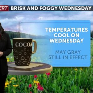 Low clouds and cooler temperatures for Wednesday