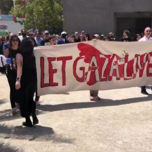 May Day walk out and march held at UCSB in support of Palestinians