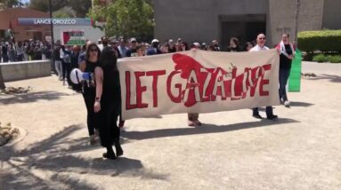May Day walk out and march held at UCSB in support of Palestinians