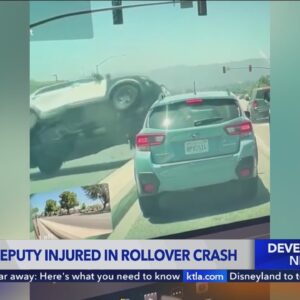 Violent rollover crash sends L.A. deputy's car barreling through intersection