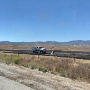 Fire teams responding to vegetation fire on Perkins Road south of New Cuyama Thursday