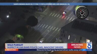 Pursuit ends up chasing, ramming LAPD officers during chase