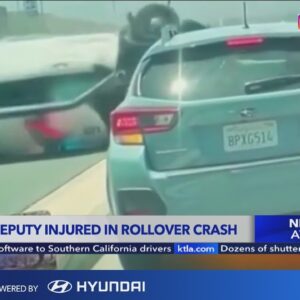 Violent crash sends deputy's car flipping through Southern California intersection