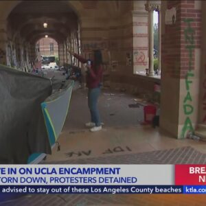 Pro-Palestinian demonstrators leave UCLA buildings vandalized, covered in trash