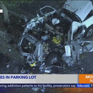 Toyota 4Runner explodes in Van Nuys parking lot