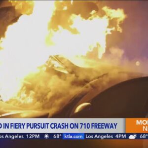 Video: 4 rescued following fiery pursuit crash in Long Beach 