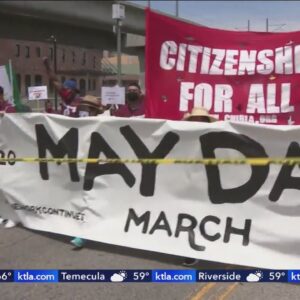 Workers celebrate May Day with Hollywood march and rally